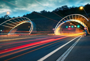 Road tunnel entrance